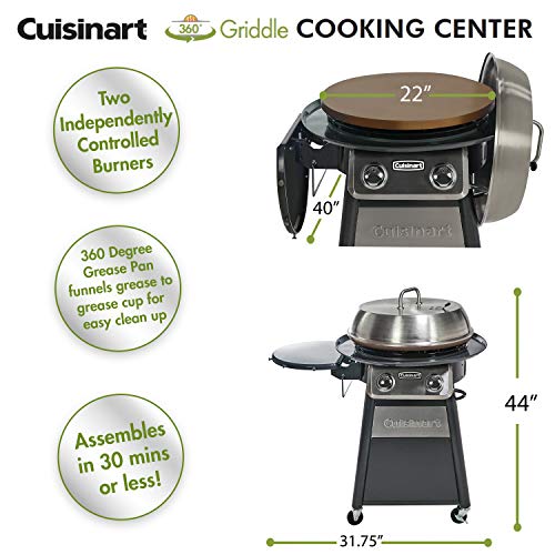 Cuisinart Cgg-888 Outdoor Stainless Steel Lid, 360° Griddle Cooking Center #TOP2