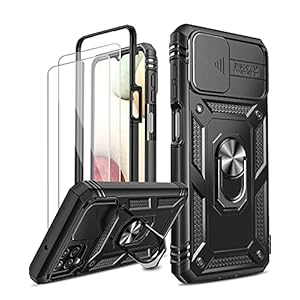 LeYi Hülle für Samsung Galaxy A12/M12/A12 Nacho Kameraschutz Handyhülle&Panzerfolie Schutzfolie 2 Stück,Hybrid…