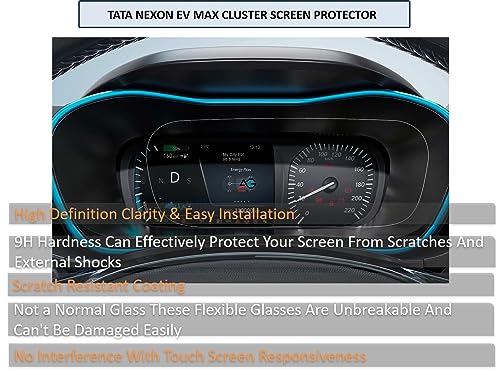 Image of Tata Nexon Ev Max Speedometer /Instrument Cluster Screen Protector -TATA NEXON Car Accessories Screen Protector-Pack of 1 (GLOSSY FINISH)
