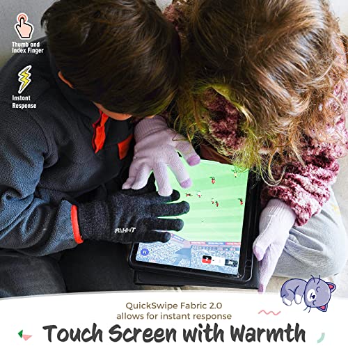 Image of Rahhint Kids Winter Gloves for Boys Girls Children Toddler Thermal Wool Knit Gloves with Insulated Fleece Lining Keep Hand Warm Gift