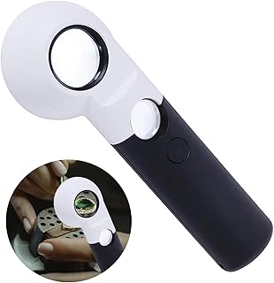 16X 30X Handheld Portable Magnifying Glass with 7 LED Lights HD Lens for Inspection Coins Jewelry Exploring