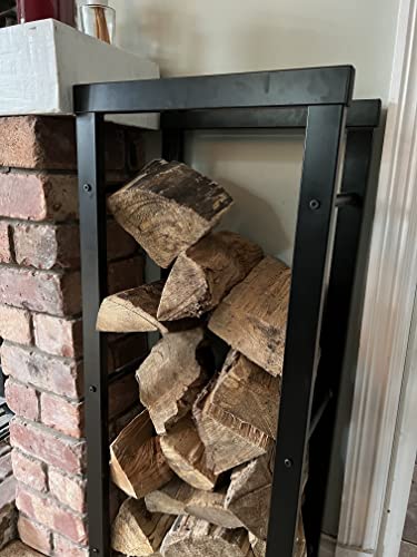 The A2Z Stores - Firewood Storage Rack/Log Holder 90x40x25cm Black Steel (A2Z-LS-90-B)