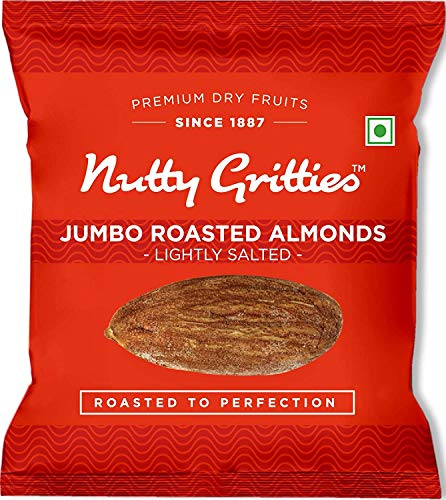 Image of Nutty Gritties California Roasted Almonds 48g, Lightly Salted, Dry Roasted, Non Fried, Zero Oil, Crunchy Healthy Snack