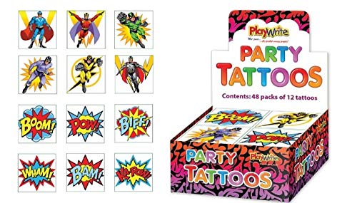 Superheld Tattoos Mitgebseltüte Füller, 36 geliefert