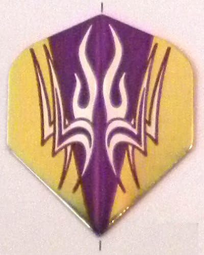 25 Sets #3597 AmeriThon Gold On Purple Tribal Dart Flights