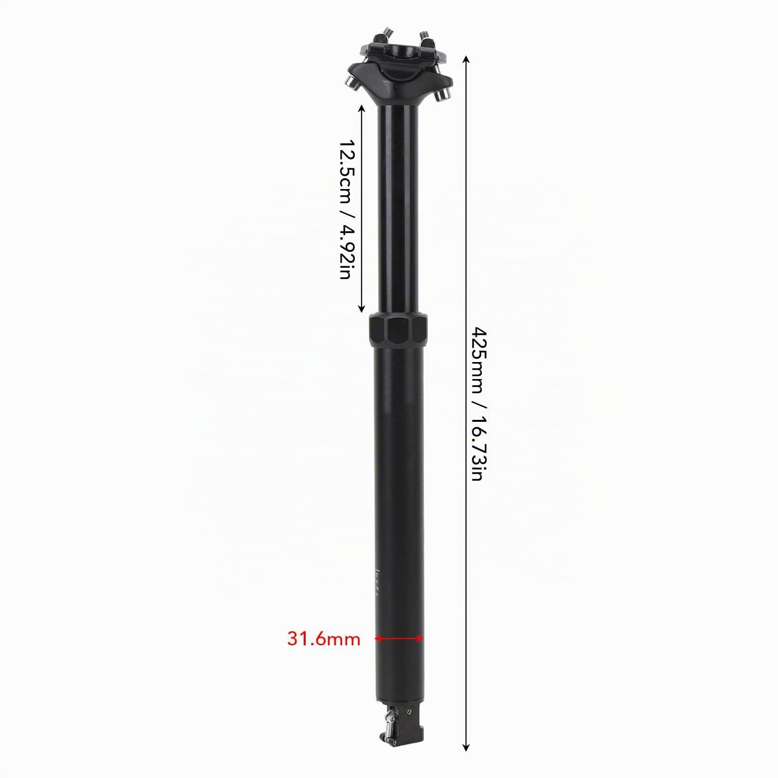 Reggisella Telescopico, Reggisella Telescopico da Ciclismo, Lunghezza 425 Mm, per Ciclismo su Strada