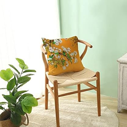 Whoiy Kissenhülle 40X40 Blau, Kissen Sofa Landhaus Leinen Kissenbezug 4Er Set Paisley-Blumenmuster für Stuhl Wohnzimmer Schlafzimmer – Bild 5
