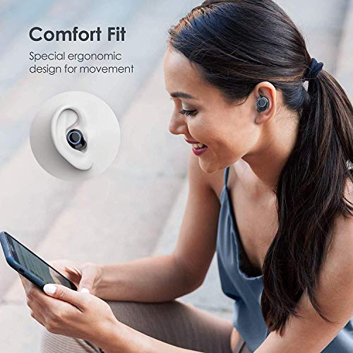 Fones De Ouvido TWS sem Fio Bluetooth 5.0 com Microfone Integrado, Estojo de Carregamento Digital In
