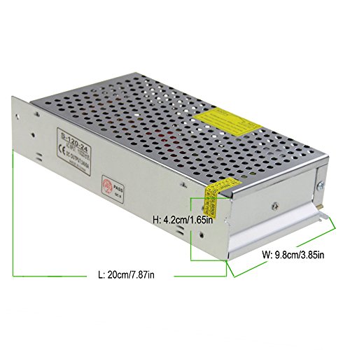 Image of ALITOVE 24V 5A 120W Power Supply Universal Regulated Switching Transformer Adapter AC110V to DC 24V 5amp Converter Driver for LED Strip Light CCTV Camera Security System