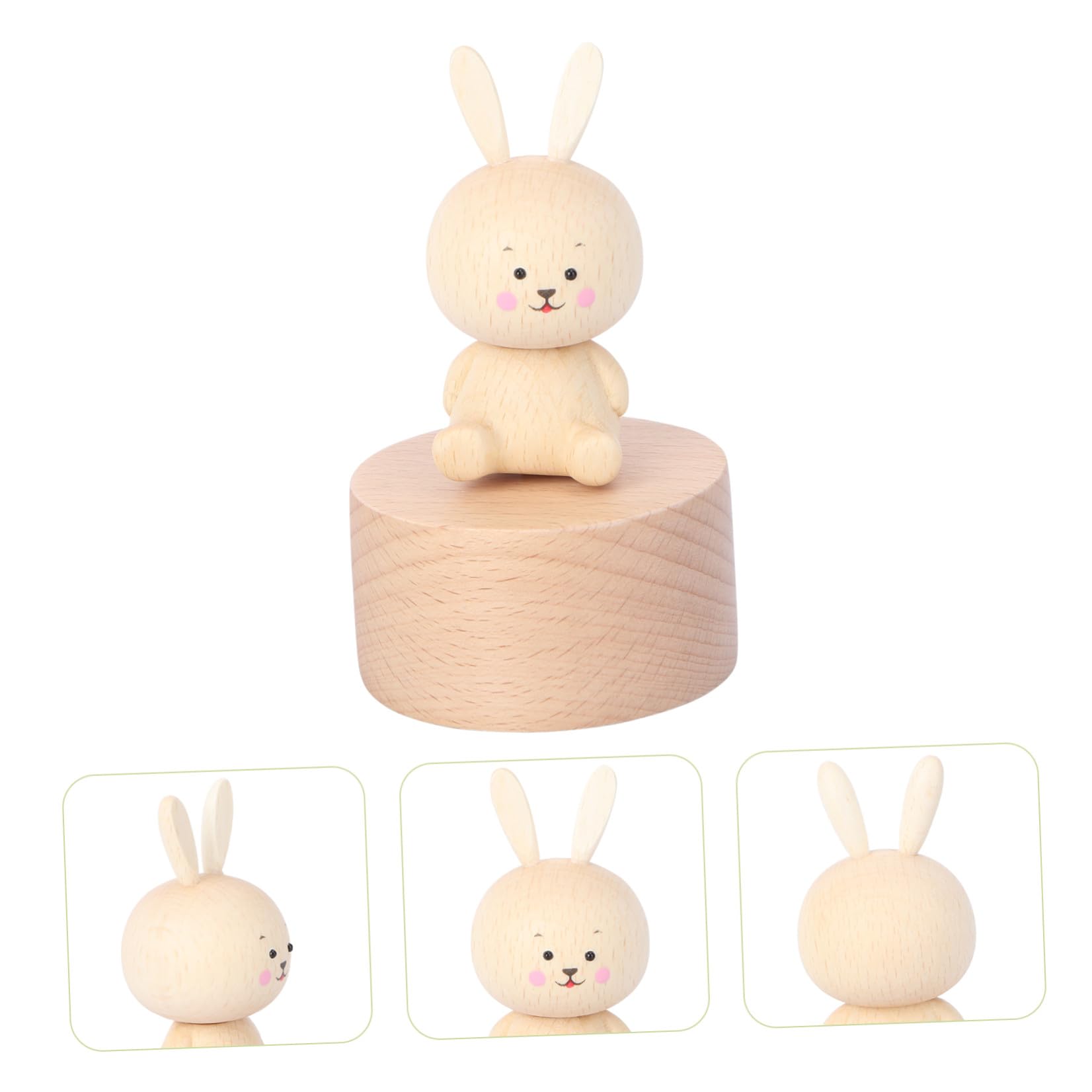 Cabilock 2 Stk Musikbox Merch Musical Besonders Ring Die Das Der Musik Wohnkultur Desktop-ornament Desktop Schmücken Khaki Holz