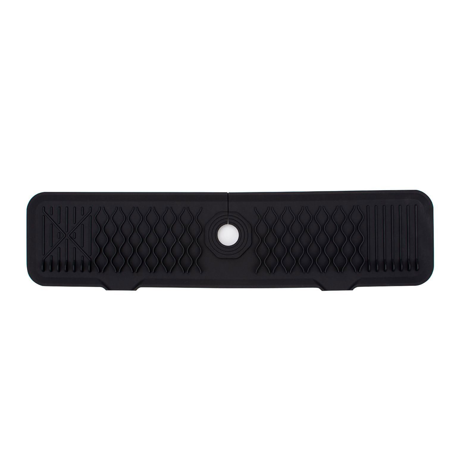 Carotoe Black Counter Draining Pad Multifunctionial Soap Cleaning Soap Holder Faucet Mat For Sink Mat Silicone Sink