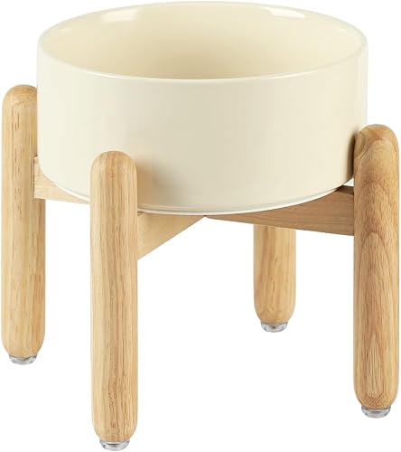 Miniatura 10 de Cuenco elevado de cerámica de 6.1 pulgadas para perros con soporte para platos de perros de razas pequeñas y medianas, cuenco de comida y agua para