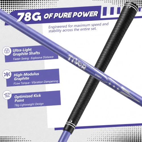 Womens 7-Piece Golf Set Purple