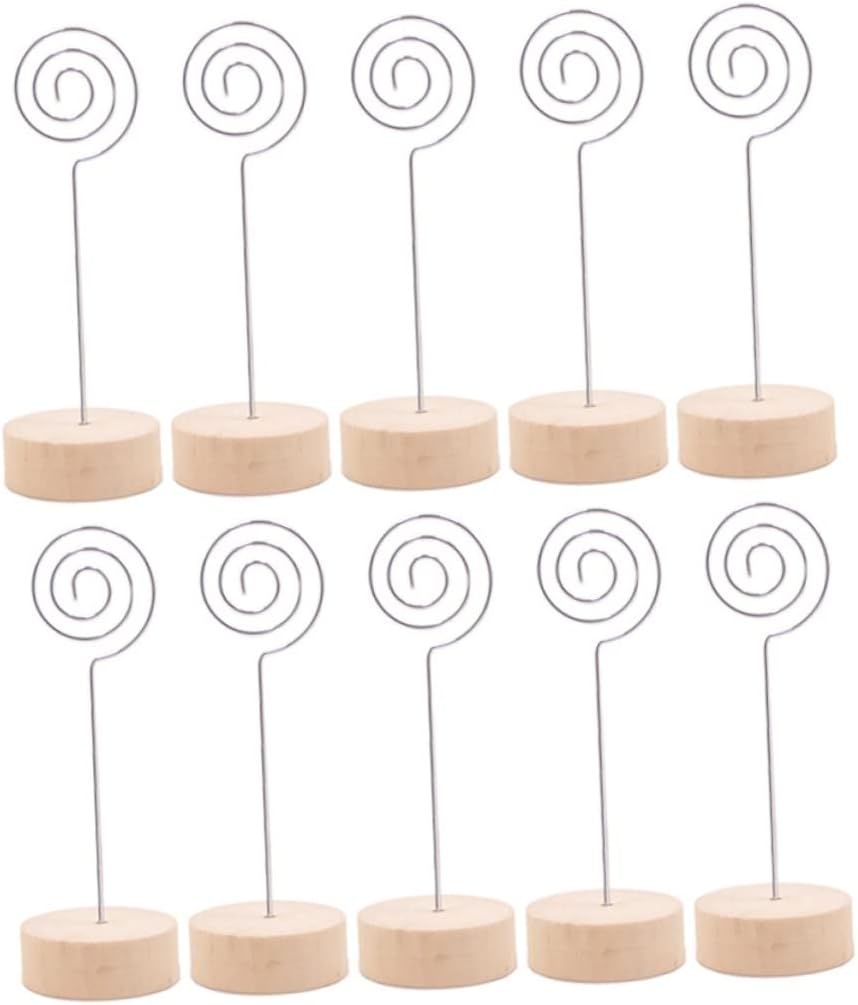 TEHAUX 10pcs Creative Thread Shaped Picture Stand Photo Clip Holders Memo Holder Clip for Decor