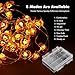 Brizled Pumpkin Halloween String Lights - 40 LED, 13.12ft, 8 Modes with Remote & Timer, Flexible Copper Wire Jack-O-Lantern Lights for Warm White Halloween Party Decorations