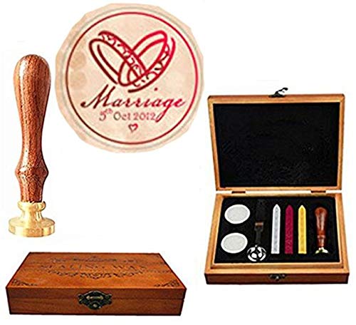 Coffret cadeau mariage avec sceau de cire personnalisé pour les mariés