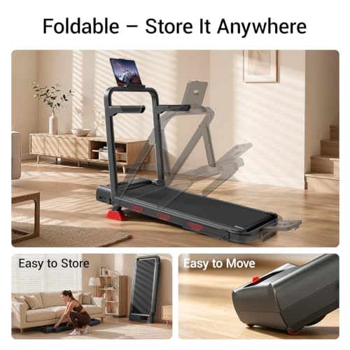 Image of LONTEK 14% Incline Walking Pad Treadmill with Handles, Treadmills for Home
