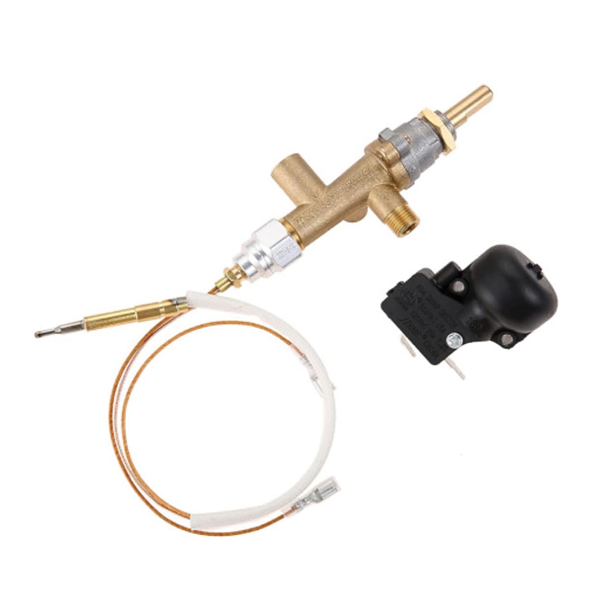 Vanne de commande de chauffage de terrasse à gaz, capteur de thermocouple, bouton de commutateur de décharge, ensemble de ports pilotes de commande de foyer au propane