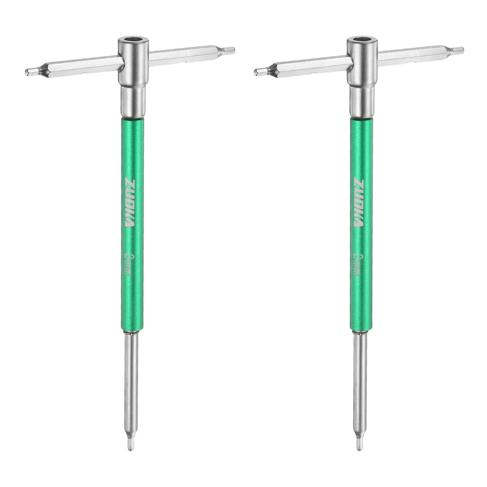 sourcing map 2pcs Sliding T-Handle Hex Key Wrench 2mm Metric 3-Way Free Sliding Handle Spinner Sleeves CR-V Steel Hex Wrench for DIY Home Repair