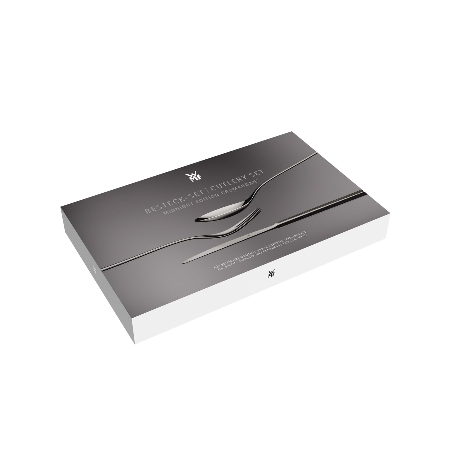 WMF Sitello Midnight Edition Posate 30 Pezzi per 6 Persone, Acciaio Inox Cromargan Lucido, Finitura martellata Lucida, Nero
