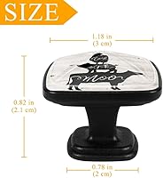 Vista 4 de 4 pomos para gabinete, animales de granja, vaca, pollo, cerdo, cajón, para cocina, armario, baño, tocador, cuadrado (1.18 pulgadas)