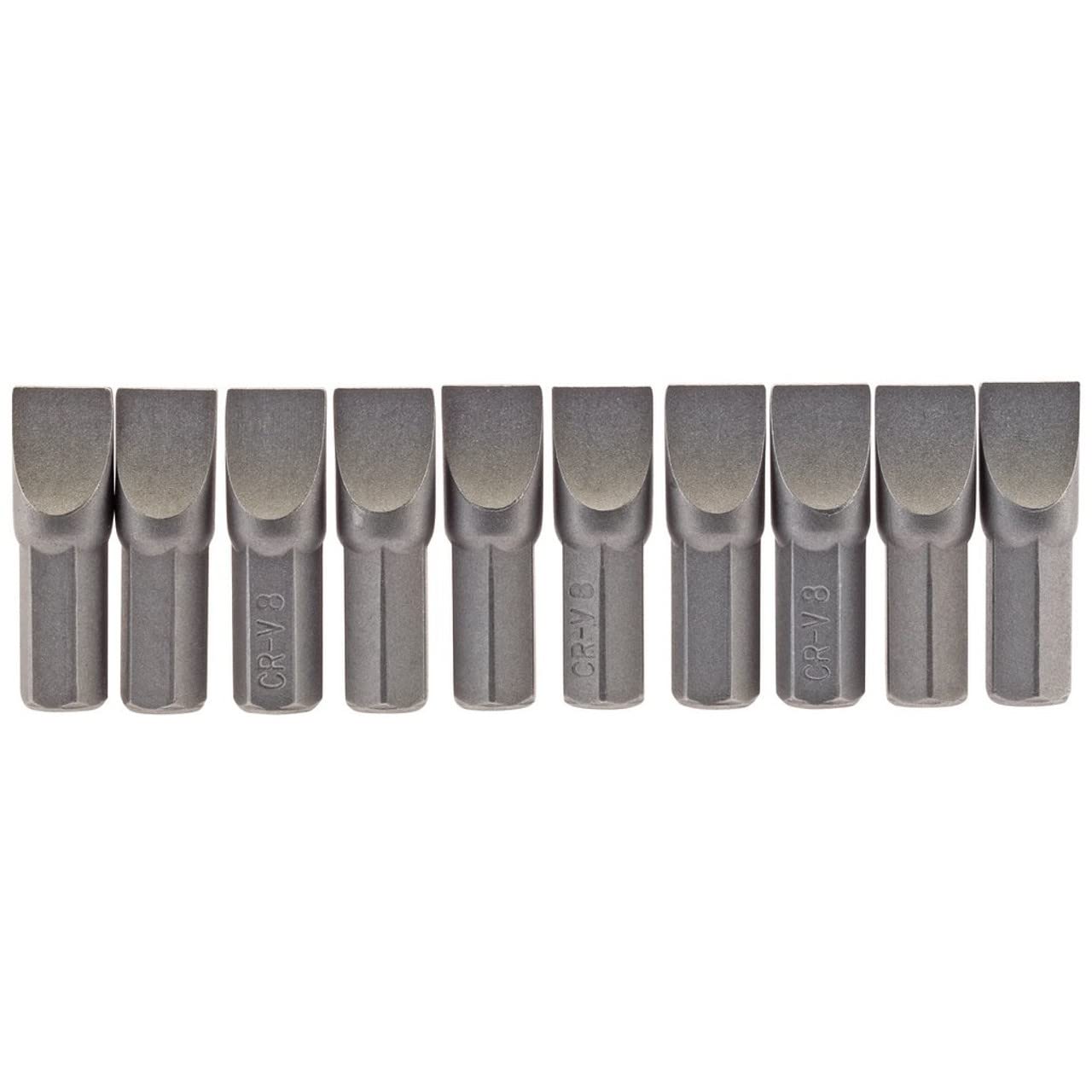 Draper 64046 8mm 1/4" Hex Plain Slot Insert Bit 25mm Long (10 Piece), 8mm, 25mm Long (Pack of 10)