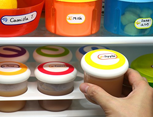 Baby Bottle Labels For Daycare, Self-Laminating, Waterproof Write-On Name Labels, Assorted Sizes & Colors, Pack Of 64 #TOP6