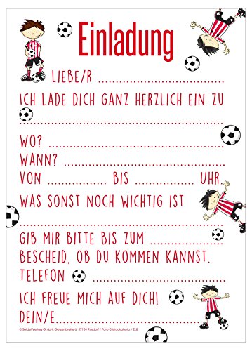 Edition Seidel Set van 12 uitnodigingskaarten uitnodigingen kinderverjaardag verjaardag party jongens met voetbal… - Image 5