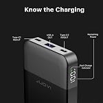 Banque d'électricité portative 10000mAh 35W Rapide ChargingPortable Charge avec PD 3.0 + QC 4.0 La technologie, 2 Type-C Entrée et sortie, 1 USB-A Sortie, batterie PackCompatible pour iPhone MacBook Galaxy iPad
