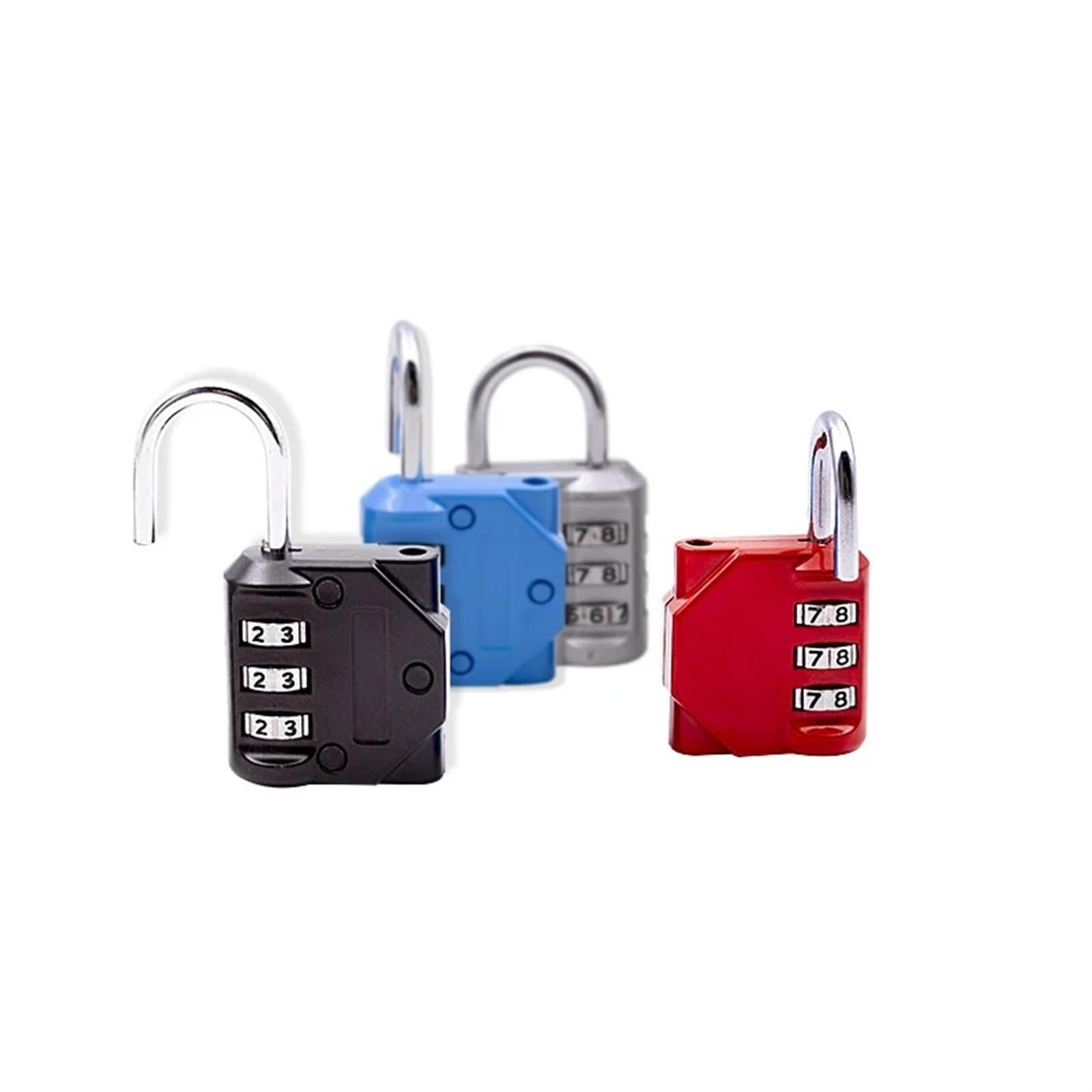 Candado de seguridad con combinación de 3 códigos, for equipaje, bolso, mochila, bolso, maleta, cajón, armario, 1 unidad(Black)