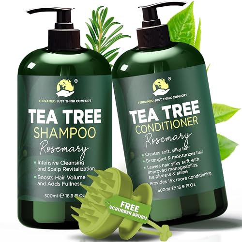 Rosemary Shampoo and Conditioner Set Infused with Tea Tree & Rose...