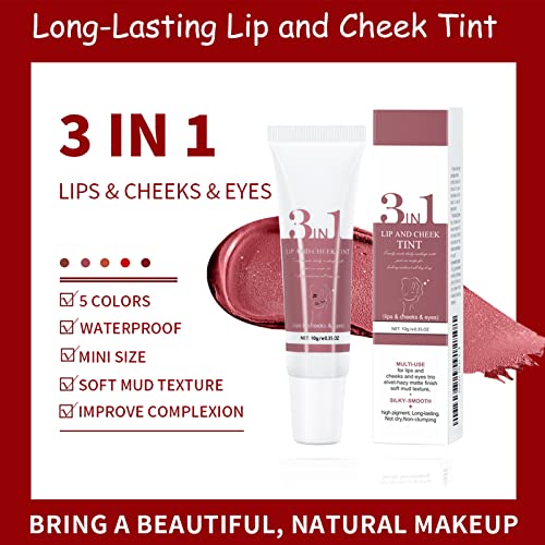 Cream Blush,3 in 1 Cheek Blush & Lip Tint & Eyeshadow Blush Stick,Blushers for Cheeks Make up,Lip Gloss Eyeshadow,Cream Contour Lip Stain Long Lasting Hydrating Formula Buildable High Pigment-01 - Image 7