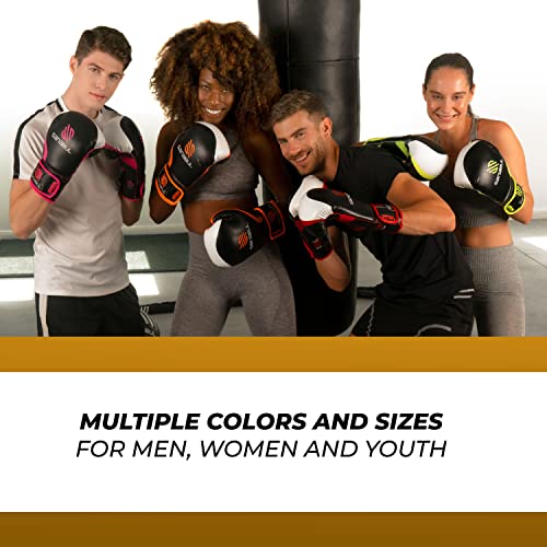 Sanabul Essential Gel Boxing Kickboxing Punching Bag Gloves, For Men And Women, Black/Copper, 14 Oz #TOP4