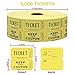 INDIANA TICKET CO. 2,000 Yellow Double Roll Raffle Tickets (2,000 Count, 2x2” Tickets) Raffles, 50/50 Drawings, Door Prizes, Giveaways, Drinks, More Tickets, More Fun, Premium Quality