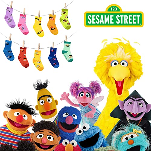 Sesame Street Toddler Socks with Grippers, Non Slip Socks for Kids4