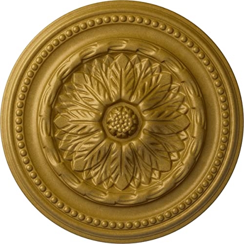Image of 15 3 /4 inchOD x 1 7 /8 inchP Chester Ceiling Medallion (Fits Canopies up to 2 1 /4 inch), Hand-Painted Pharaoh's Gold