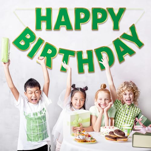 Image of Pre-Strung Happy Birthday Banner - Green Party Decorations