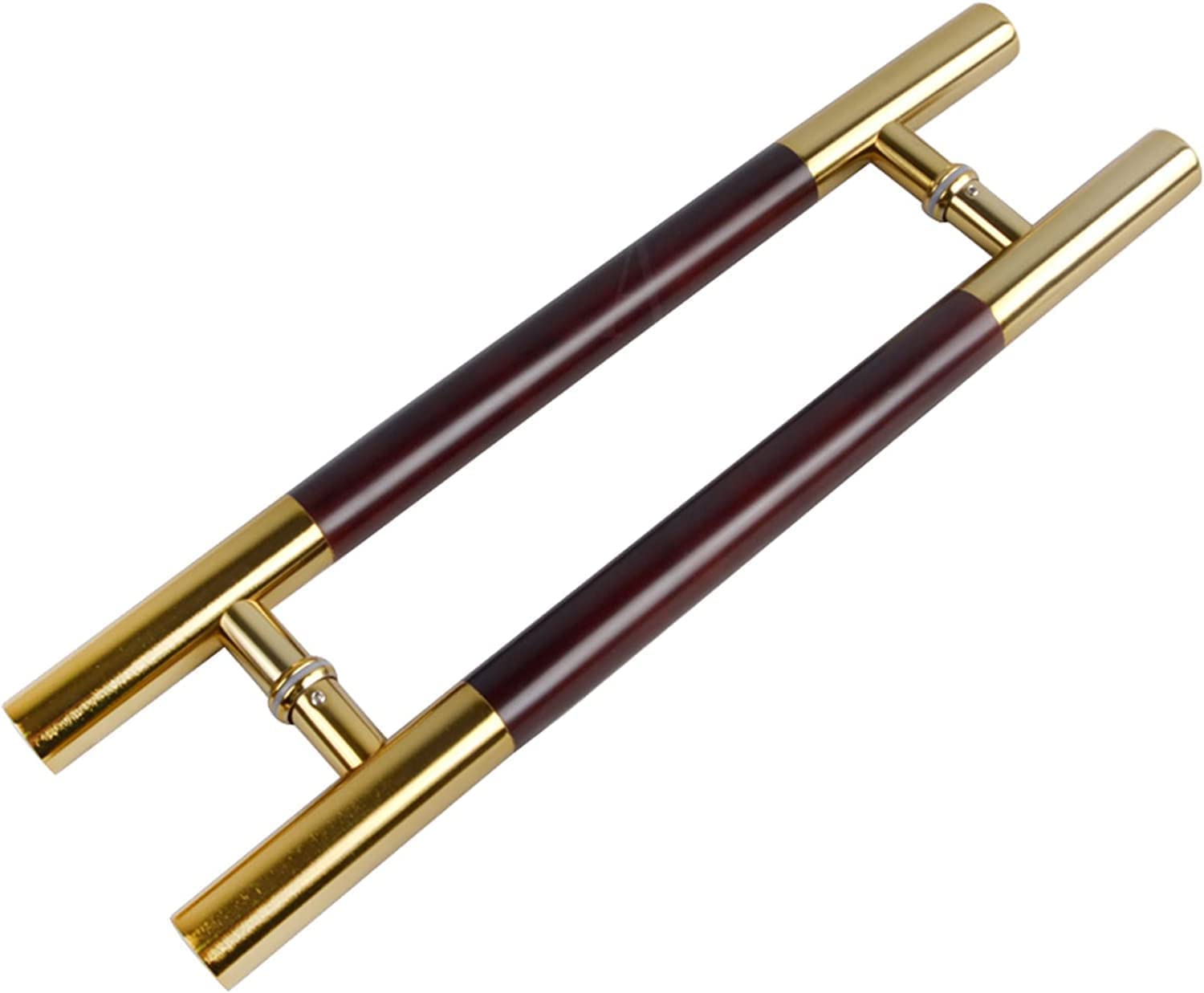 Sjzhuyue One Color Stainless Steel Round Tube Glass Door Barn Door Handle Set For Wood Metal 60-120Cm(80Cm/31.5In)
