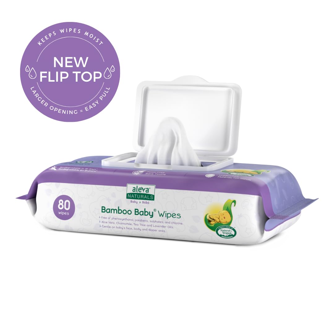 Aleva Naturals Bamboo Baby Wipes, 480 Count by Aleva Naturals