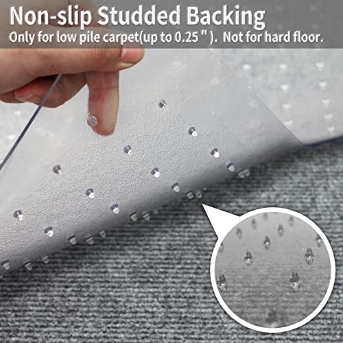 Sharewin 4759412002 Office Chair Mat For Carpet Floors, 47 Inch X 59 Inch Clear Desk Chair Mats For Low Pile Carpeted Protector thumb #2