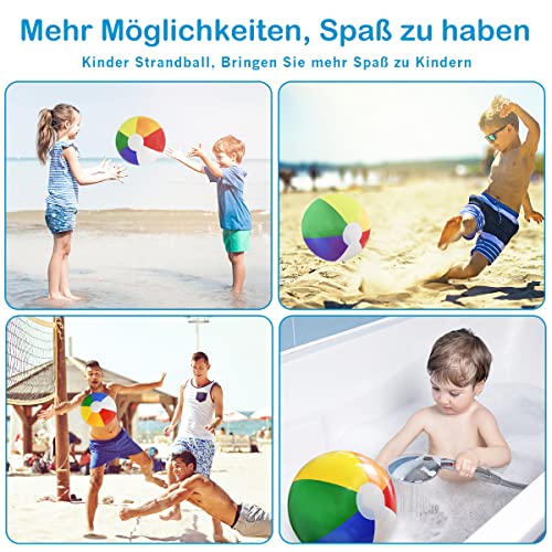 Foto von VoizVony Wasserball Aufblasbar Bunt 30 cm Inflatable Ball Wasserbälle Aufblasbar Fun Schwimmbad Ball Spielzeug for Family and Friends (3 Stück)