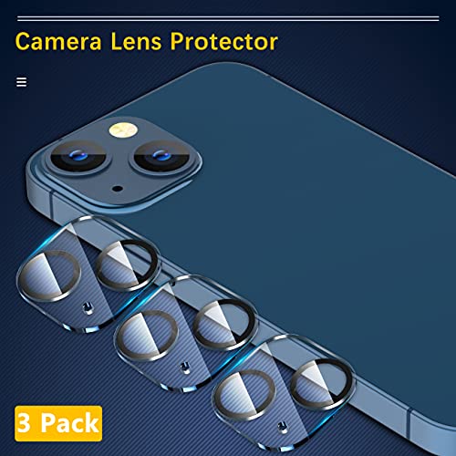 Image of UniqueMe iPhone 13 /13 Mini Camera Film Lens Cover for iPhone 13 /13 Mini, 3 Eyes, Ultra Thin, 9H Hardness, Made of Nippon Asahi Glass, Scratch Resistant, Shock Resistant, Black Edging, Dustproof, High Transmittance, Over Exposure Prevention, Lens Protective Film