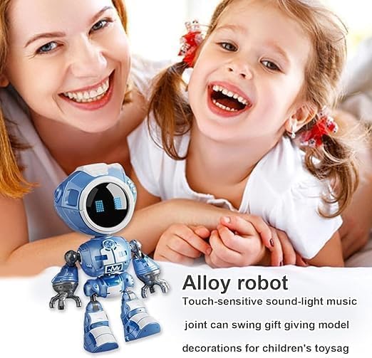 Image of Multicolor Alloy Robot Desk Ornament - Cute & Quirky Figurine for Office & Home | Interactive Tech Companion | Creative Gift for Robot & Sci-Fi Lovers