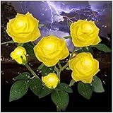 TYNLED Outdoor Solar Garden Stake Lights,Upgraded LED Solar Powered Light with 6 Rose Flowers, Waterproof Solar Decorative Lights for Patio Pathway Courtyard Garden Lawn