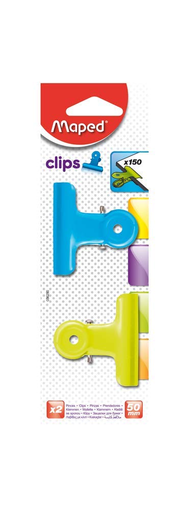 Maped Helix Usa Binder Clips 50mm, Acrylic, Multicoloured, 5-Piece
