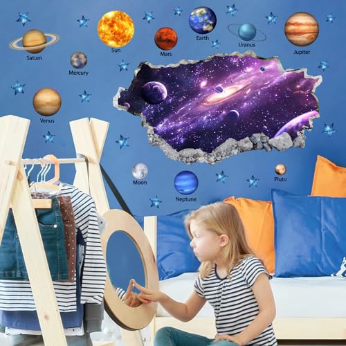 Vinilo Decorativo 3D Universo y Sistema Solar 35.4x15.7 in miniatura 5
