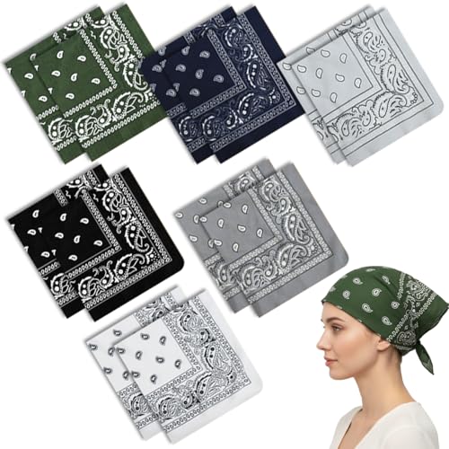 Opiniones de Bandanas que Puedes Comprar On-line. 49 LANRUTU 12pzs Paliacates para Hombre y Mujeres, 54×54cm Bandanas Grande Multifuncional, Agradable para la Piel, Transpirable y Secado Rápido, para Paliacates, Diademas, Bufandas,...