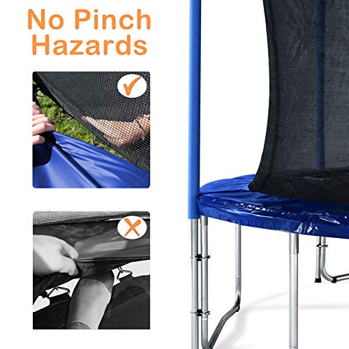 Zupapa 15ft 14ft 12ft 10ft Trampoline with Safety Enclosure Net Rain