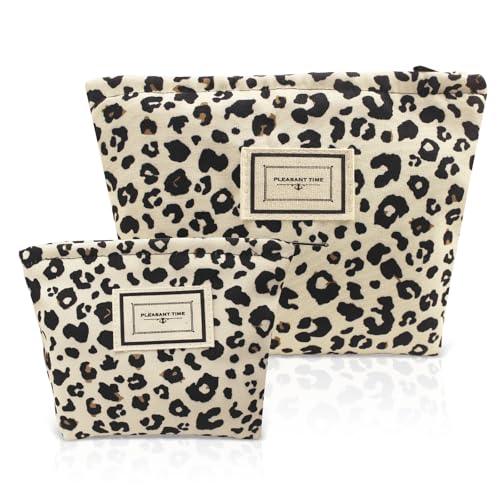 MoguGo Neceser para mujer 2 unidades – Neceser de mujer con cremallera, bolsa de maquillaje y neceser para viajes, maquillaje y aseo, organizador para mujeres y niñas