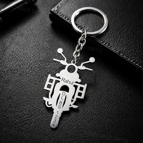 Image of Personalized Name Keychain Stainless Steel | Custom Engraved Metal Keyring for Doctor, CA, Advocate, Rider & Car Lovers | Unique Gift for Men & Women